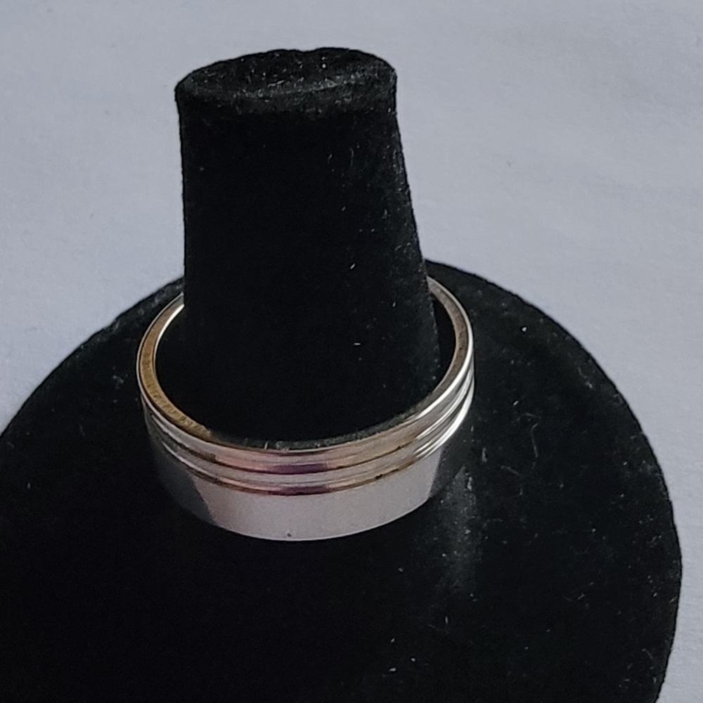 New Silver Steel Ring Band.